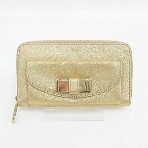 Chloe Lily Round Zip Long Wallet Gold